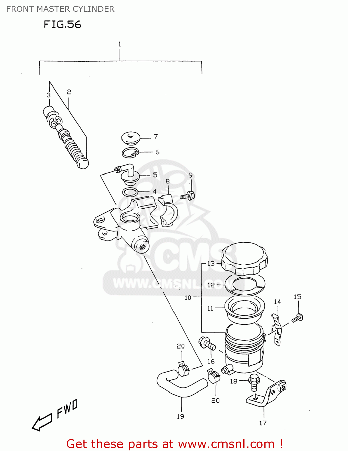 FRONT MASTER CYLINDER GSXR750 1998 (W) USA (E03)