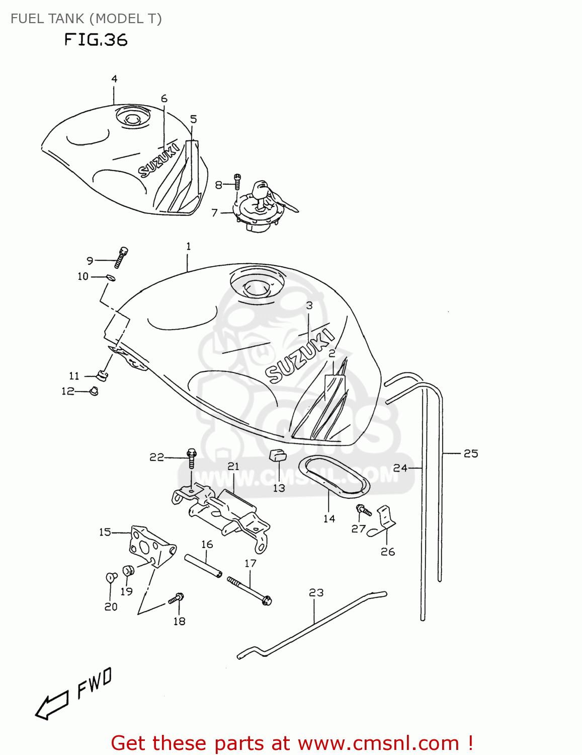 FUEL TANK (MODEL T) GSXR750 1998 (W) USA (E03)
