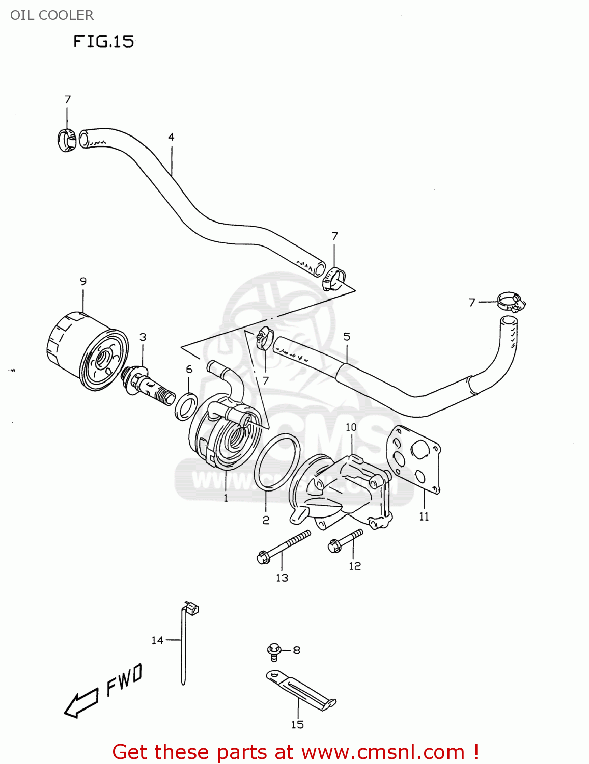 OIL COOLER GSXR750 1998 (W) USA (E03)