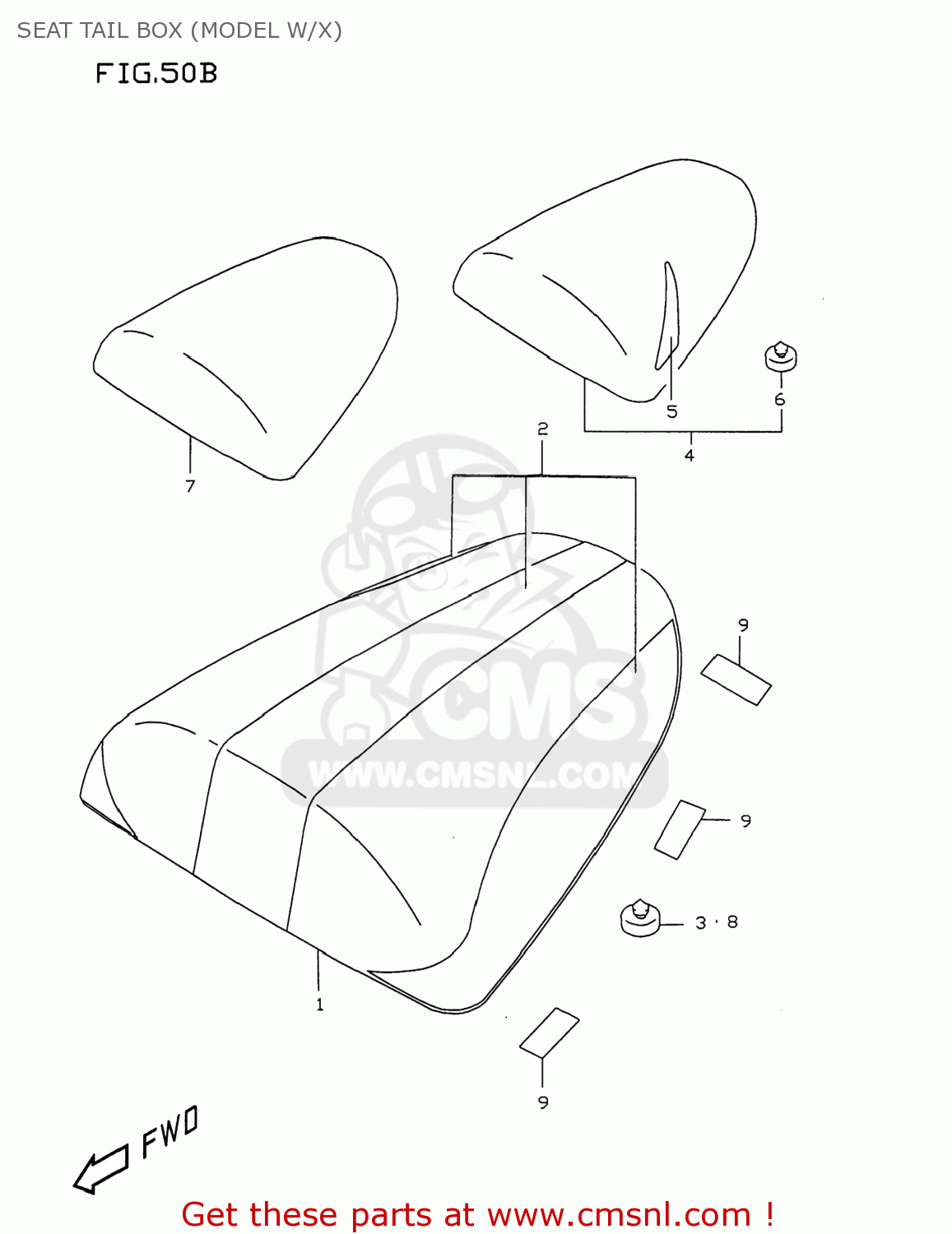 SEAT TAIL BOX (MODEL W/X) GSXR750 1998 (W) USA (E03)