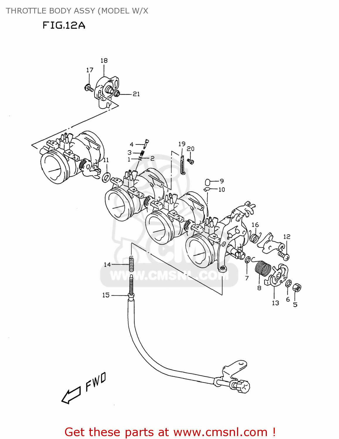 THROTTLE BODY ASSY (MODEL W/X GSXR750 1998 (W) USA (E03)