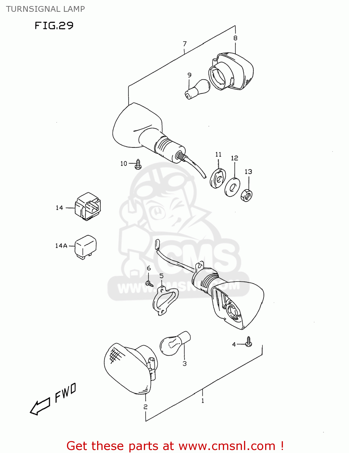 TURNSIGNAL LAMP GSXR750 1998 (W) USA (E03)