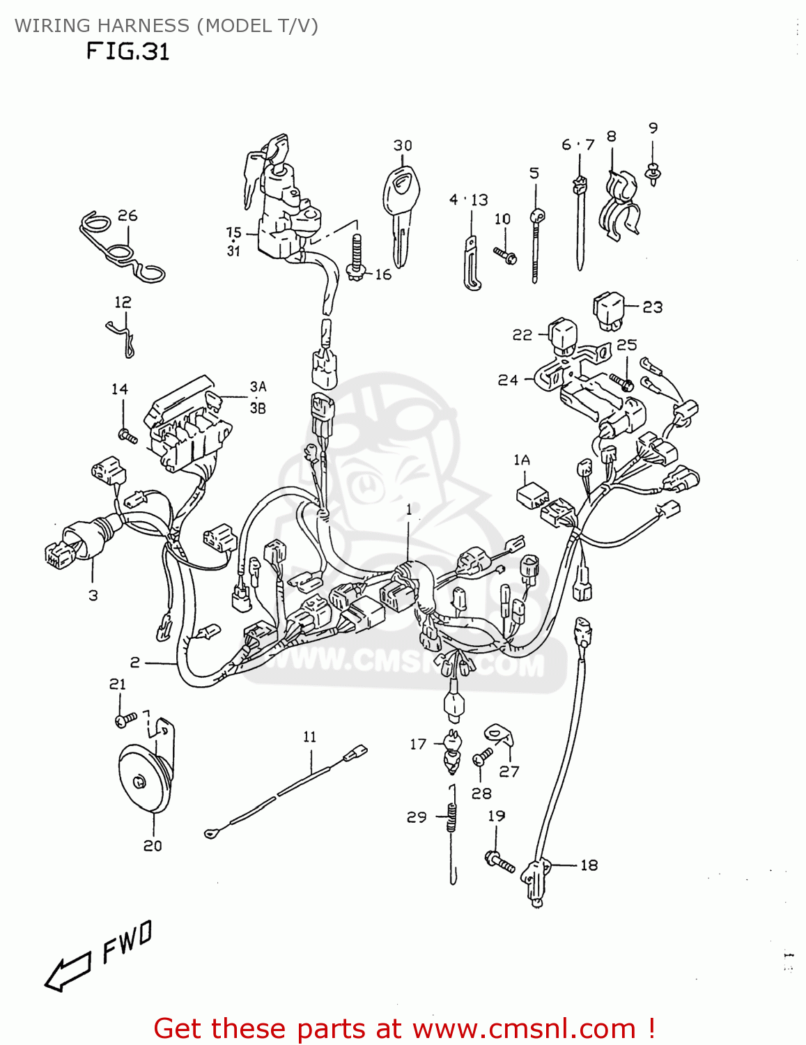 WIRING HARNESS (MODEL T/V) GSXR750 1998 (W) USA (E03)