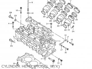 CYLINDER HEAD (MODEL W/X) - GSXR750 1998 (W) USA (E03)
