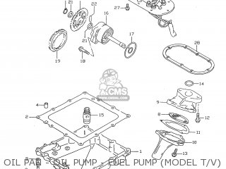 OIL PAN - OIL PUMP - FUEL PUMP (MODEL T/V) - GSXR750 1998 (W) USA (E03)
