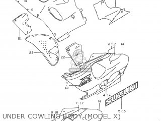 UNDER COWLING BODY (MODEL X) - GSXR750 1998 (W) USA (E03)