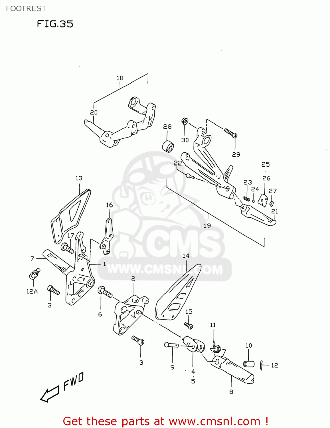 FOOTREST GSXR750 1999 (X) USA (E03)