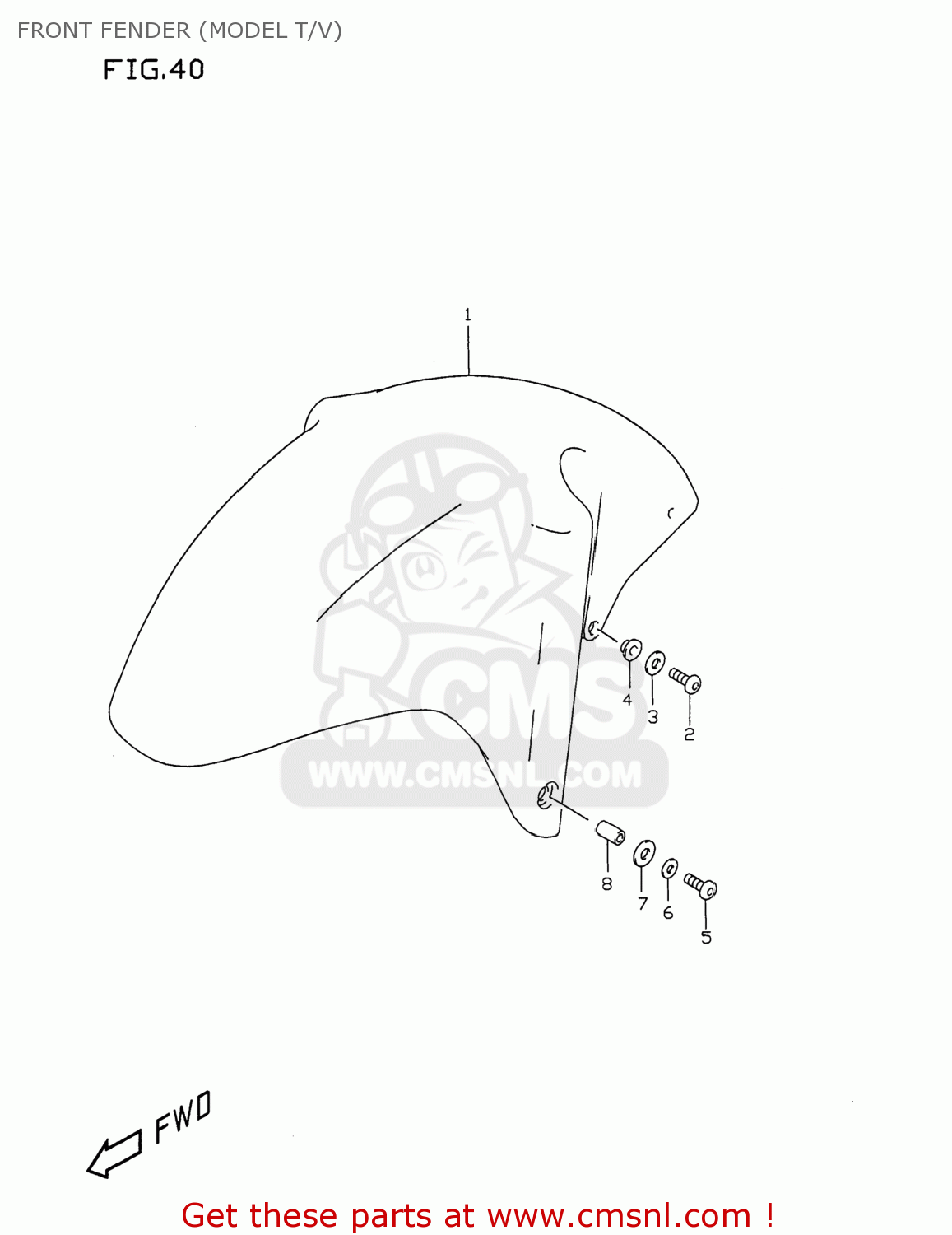FRONT FENDER (MODEL T/V) GSXR750 1999 (X) USA (E03)