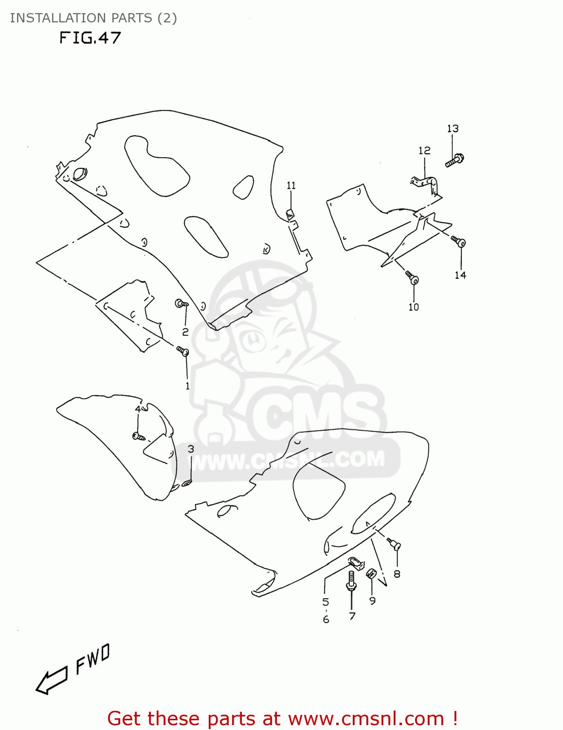 INSTALLATION PARTS (2) GSXR750 1999 (X) USA (E03)