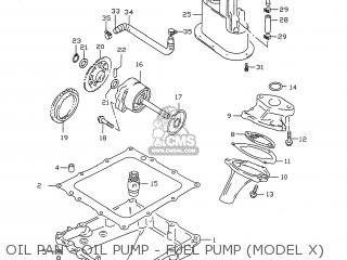 OIL PAN - OIL PUMP - FUEL PUMP (MODEL X) - GSXR750 1999 (X) USA (E03)