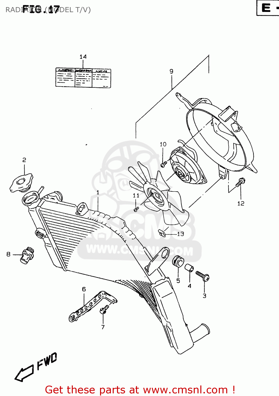 RADIATOR (MODEL T/V) GSXR750 1999 (X)