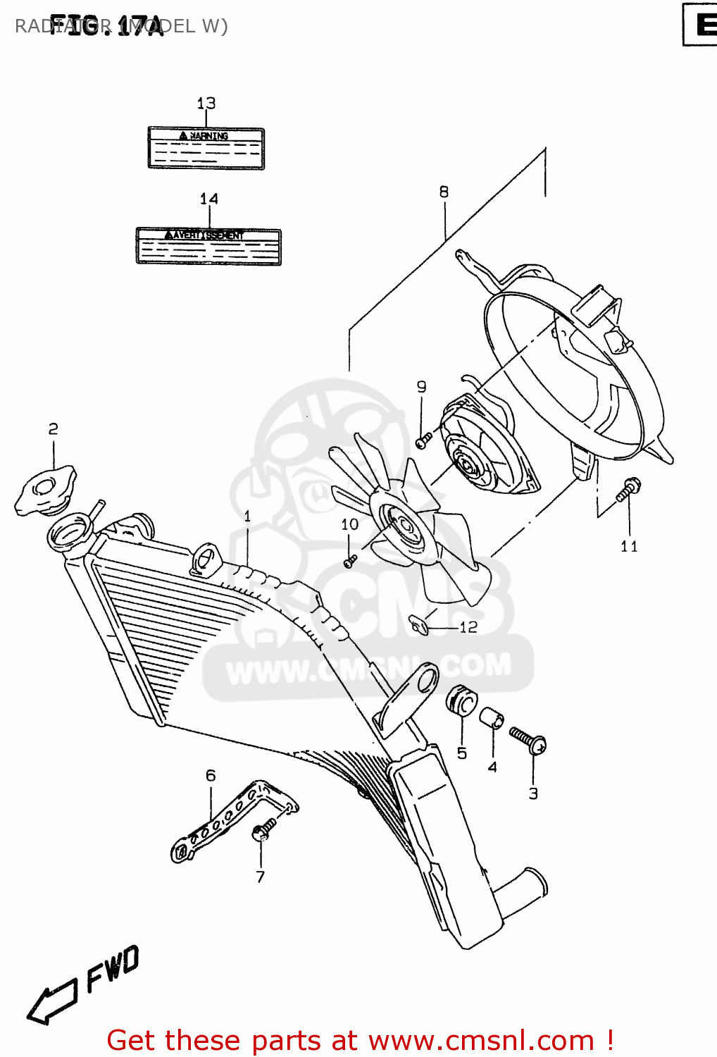RADIATOR (MODEL W) GSXR750 1999 (X)