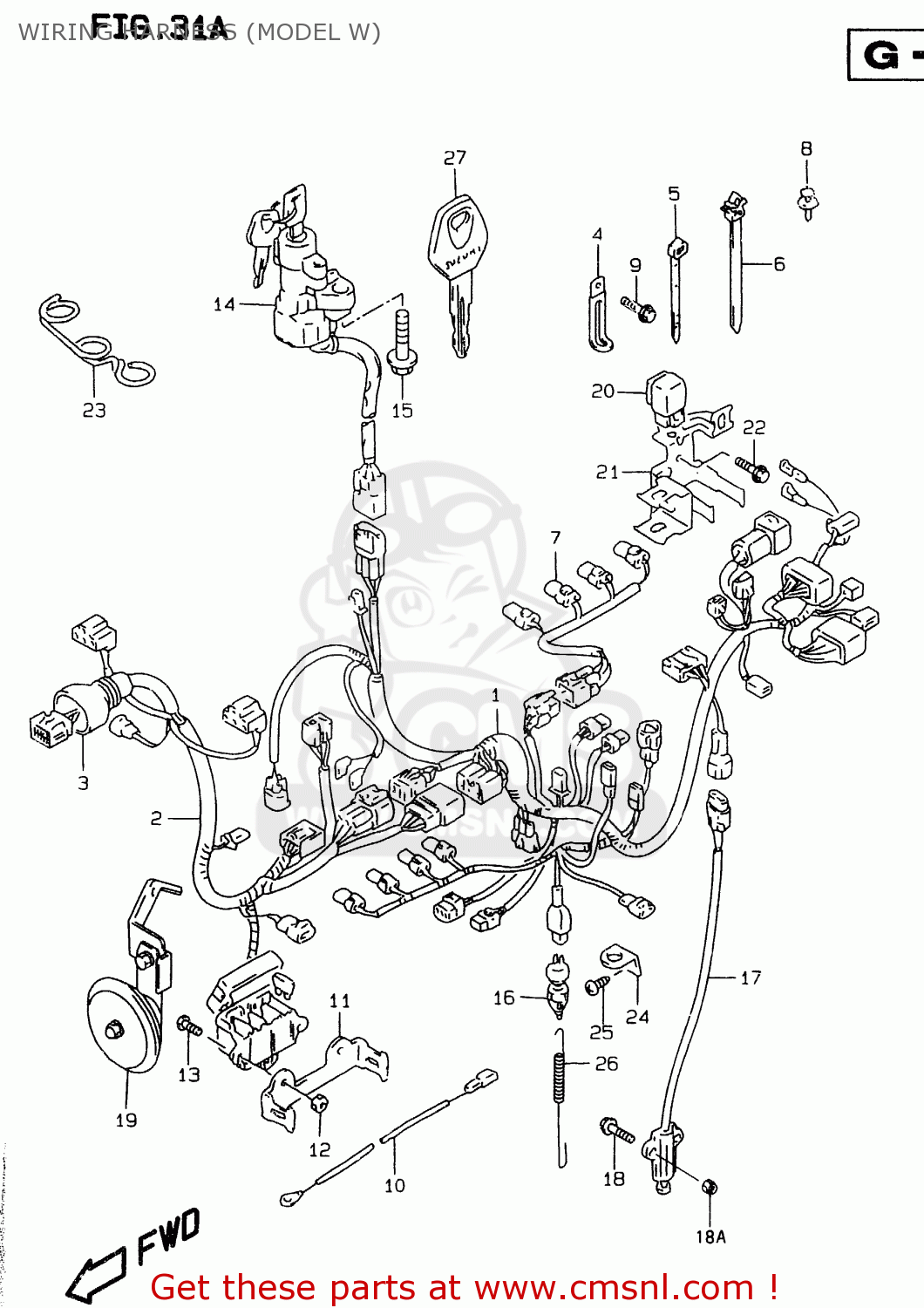 WIRING HARNESS (MODEL W) GSXR750 1999 (X)