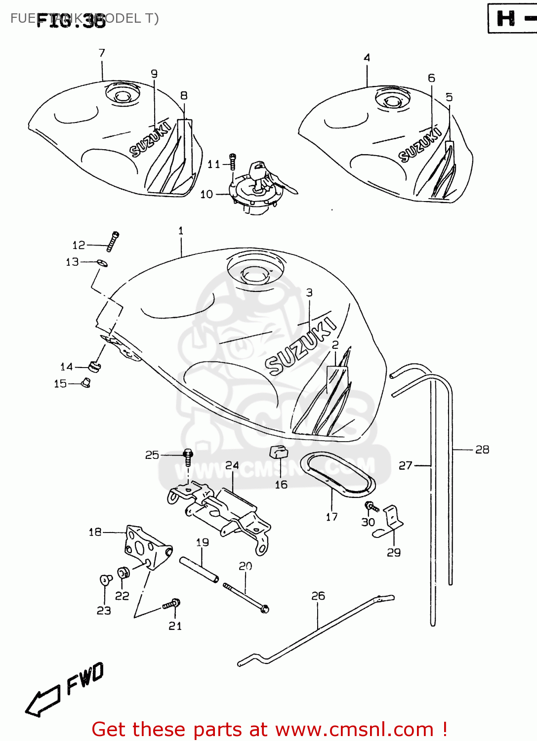 FUEL TANK (MODEL T) GSXR750 1999 (X)