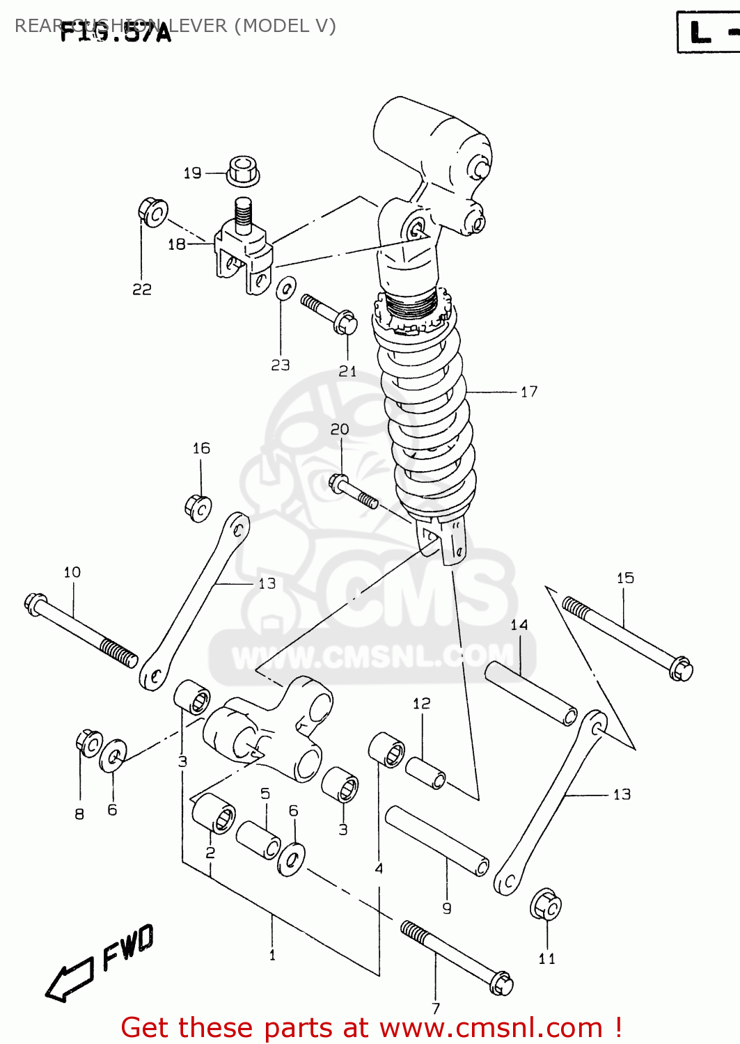 REAR CUSHION LEVER (MODEL V) GSXR750 1999 (X)