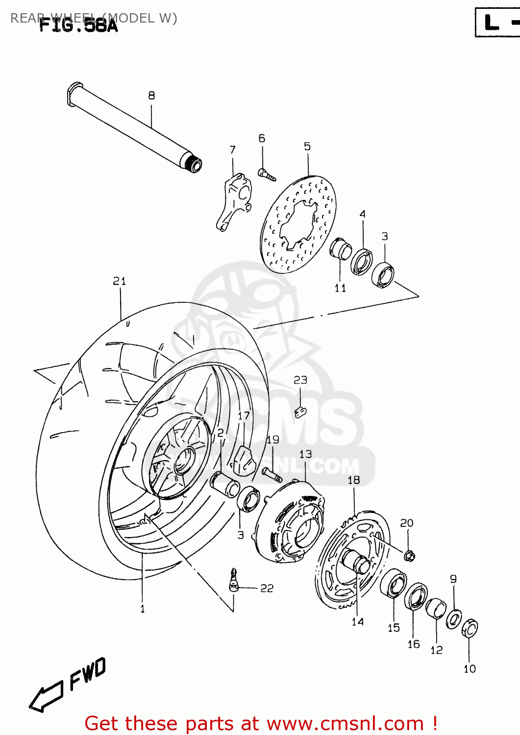 REAR WHEEL (MODEL W) GSXR750 1999 (X)