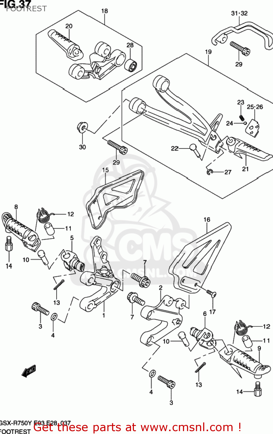 FOOTREST GSXR750 2000 (Y) USA (E03)