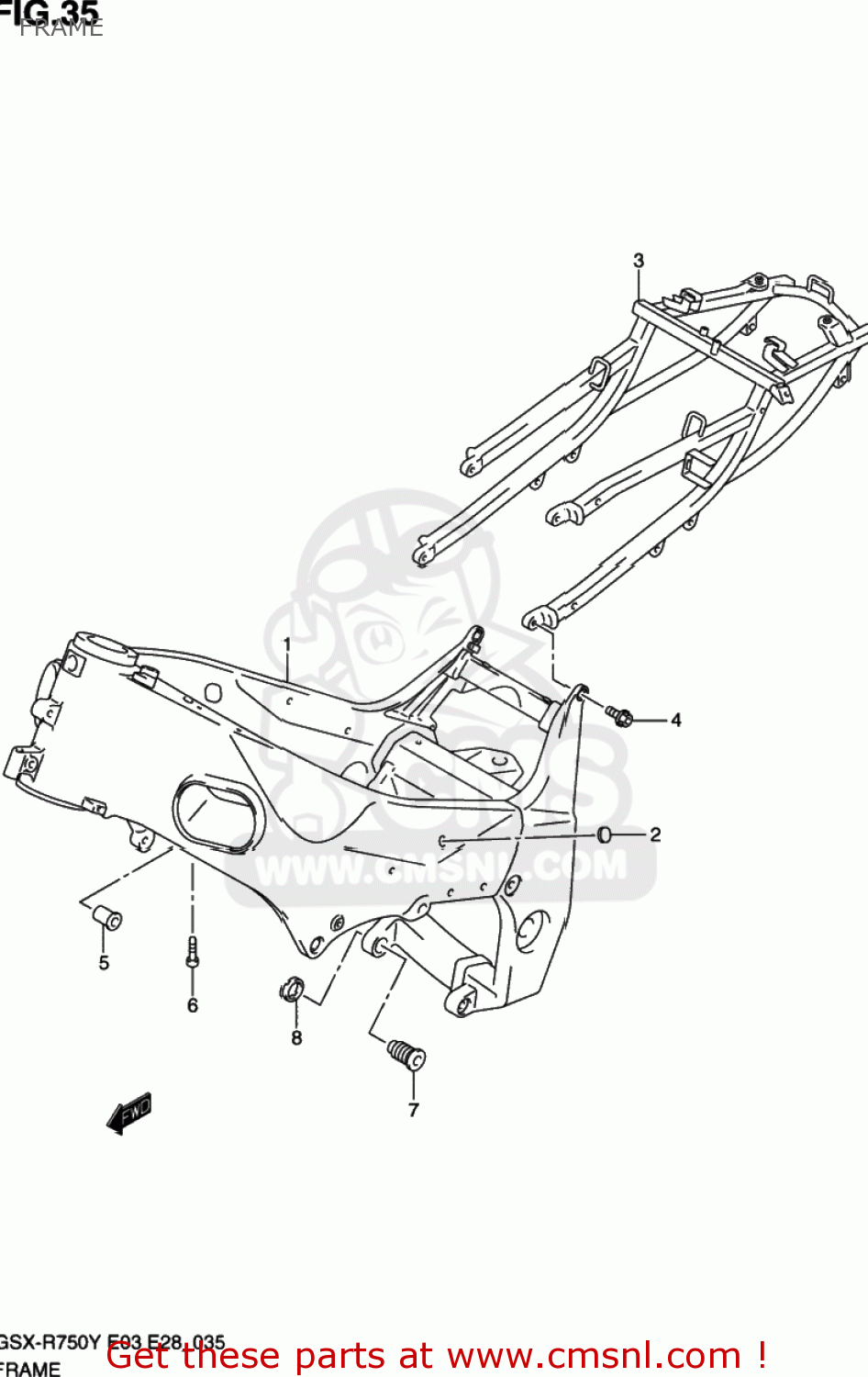 FRAME GSXR750 2000 (Y) USA (E03)