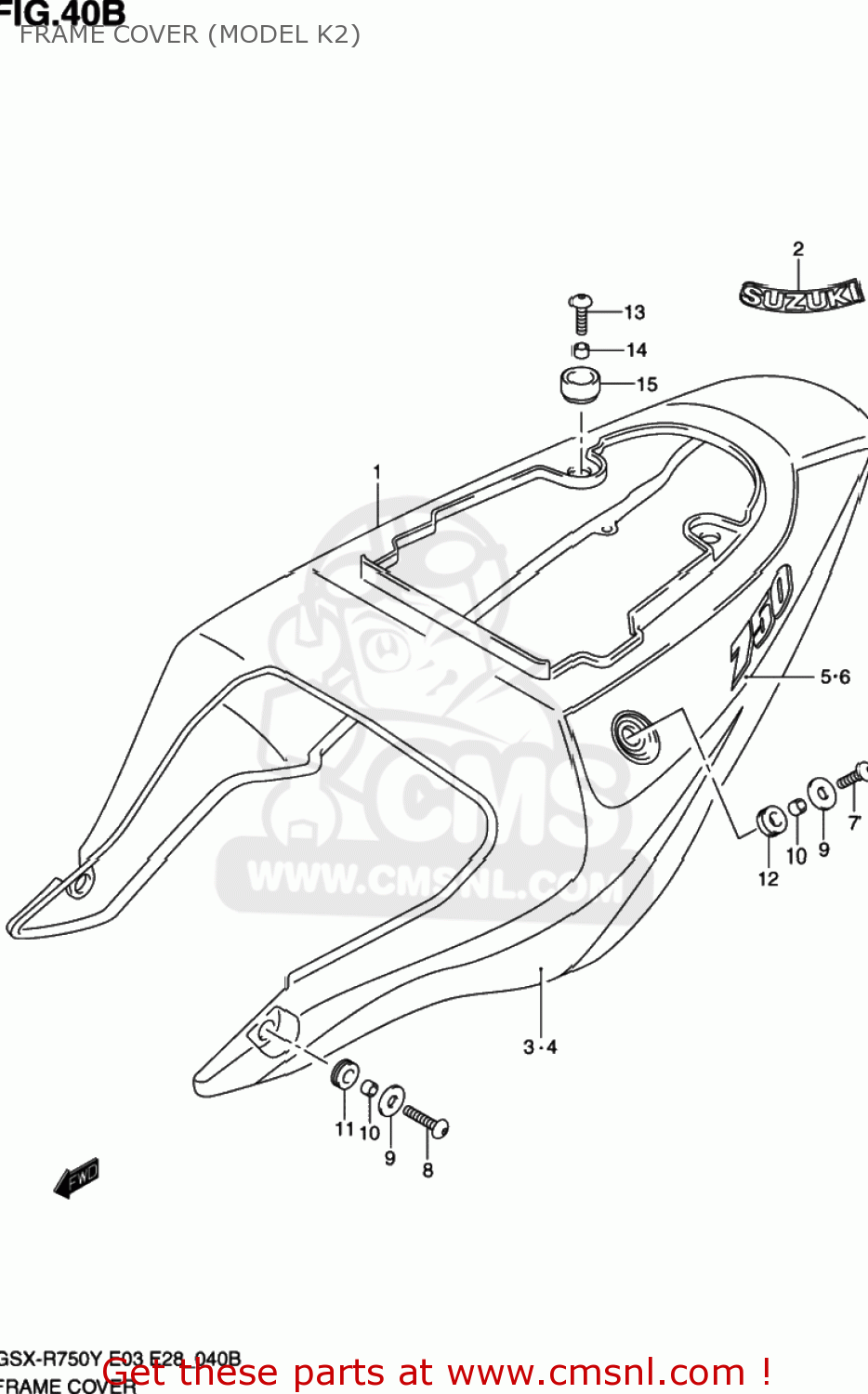 FRAME COVER (MODEL K2) GSXR750 2000 (Y) USA (E03)