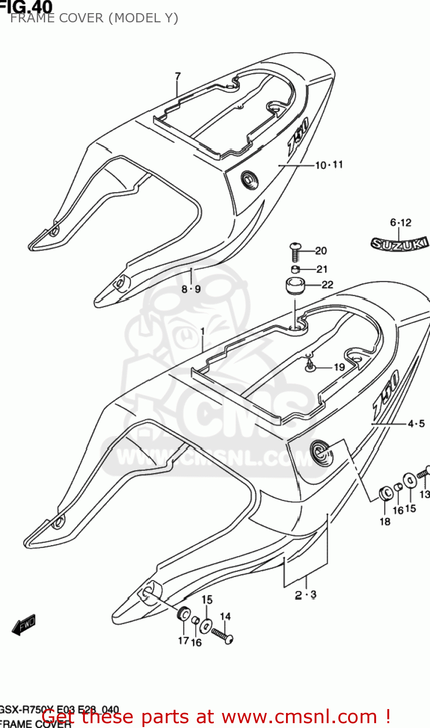FRAME COVER (MODEL Y) GSXR750 2000 (Y) USA (E03)
