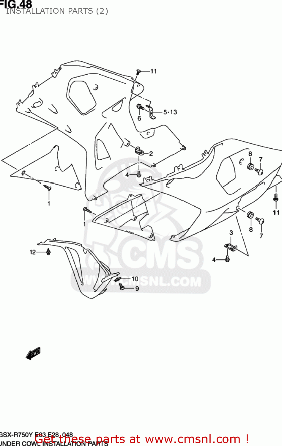 INSTALLATION PARTS (2) GSXR750 2000 (Y) USA (E03)