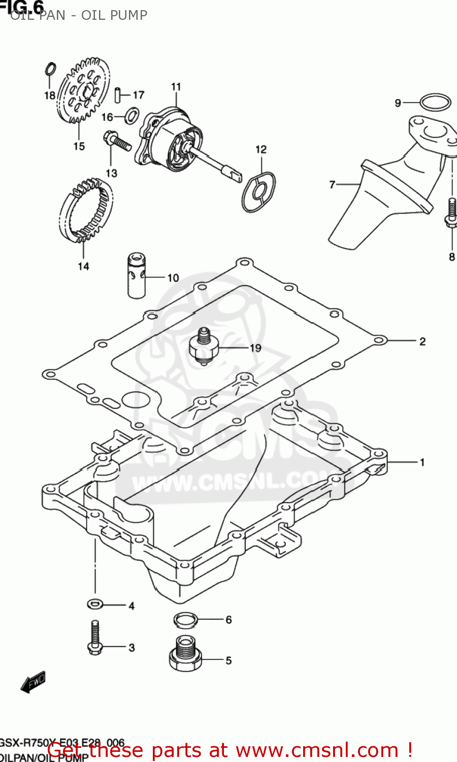 OIL PAN - OIL PUMP GSXR750 2000 (Y) USA (E03)