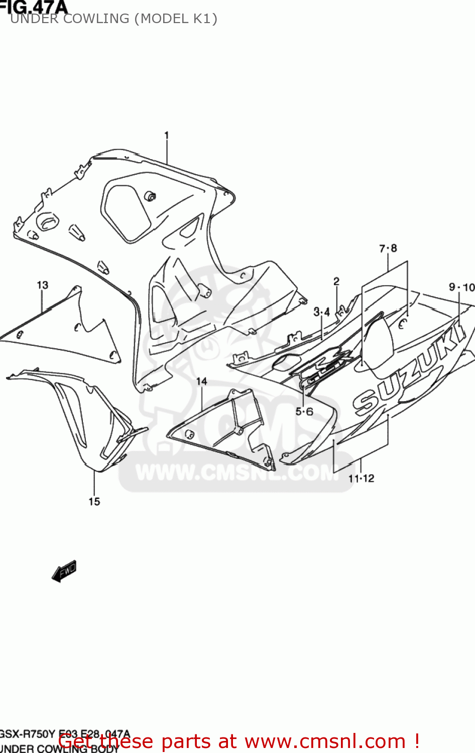 UNDER COWLING (MODEL K1) GSXR750 2000 (Y) USA (E03)
