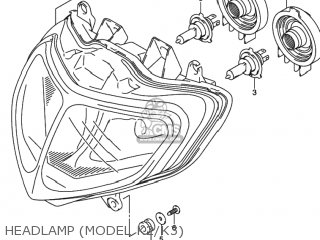 HEADLAMP (MODEL K2/K3) - GSXR750 2000 (Y) USA (E03)