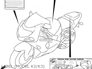 LABEL (MODEL K2/K3) - GSXR750 2000 (Y) USA (E03)