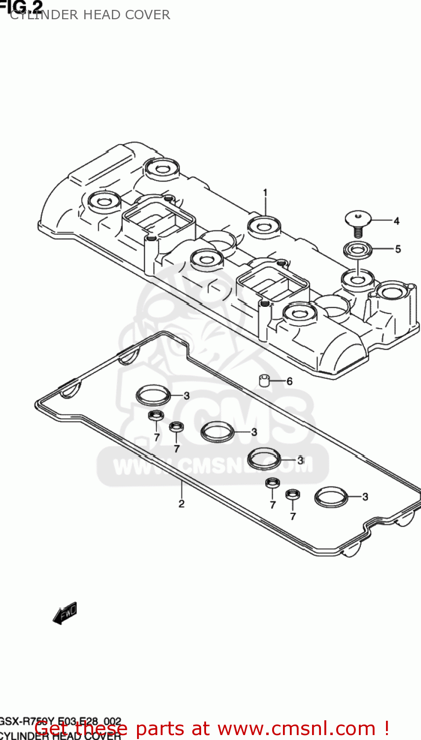 CYLINDER HEAD COVER GSXR750 2001 (K1) USA (E03)
