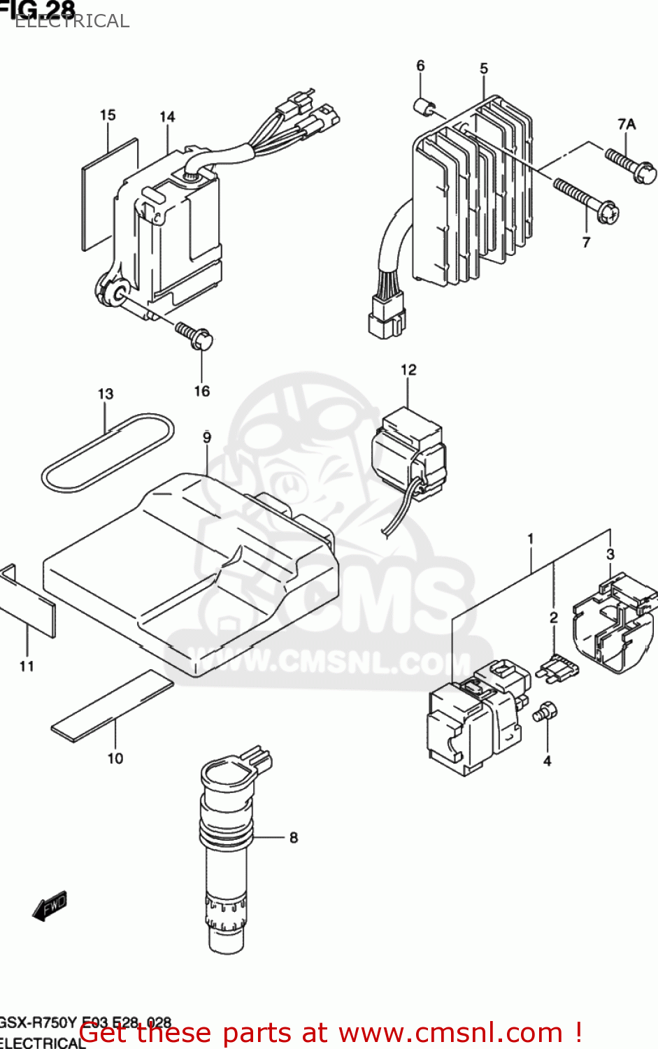 ELECTRICAL GSXR750 2001 (K1) USA (E03)