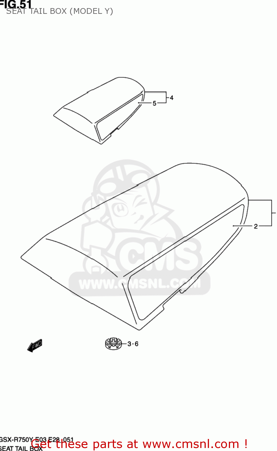 SEAT TAIL BOX (MODEL Y) GSXR750 2001 (K1) USA (E03)