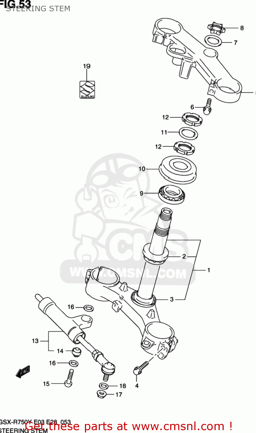 STEERING STEM GSXR750 2001 (K1) USA (E03)