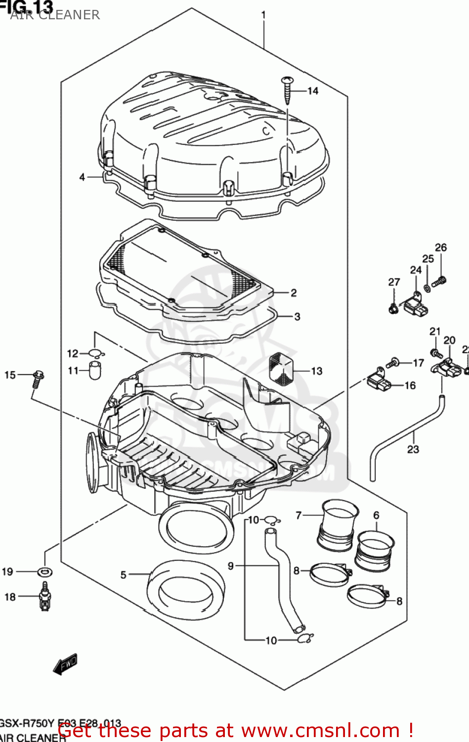 AIR CLEANER GSXR750 2002 (K2) USA (E03)