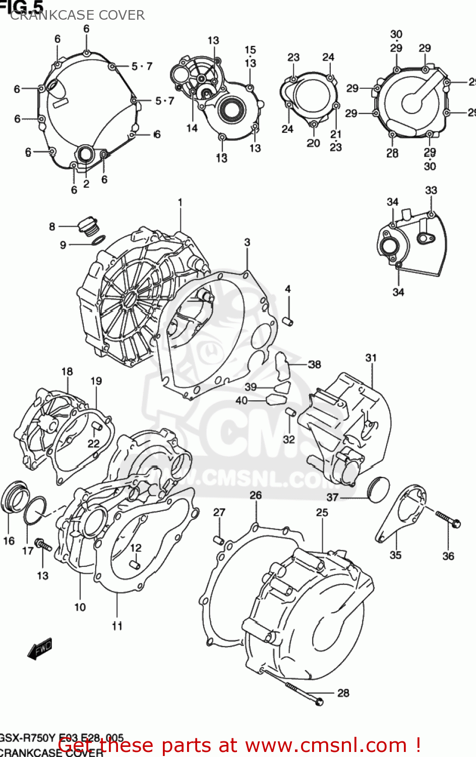 CRANKCASE COVER GSXR750 2002 (K2) USA (E03)