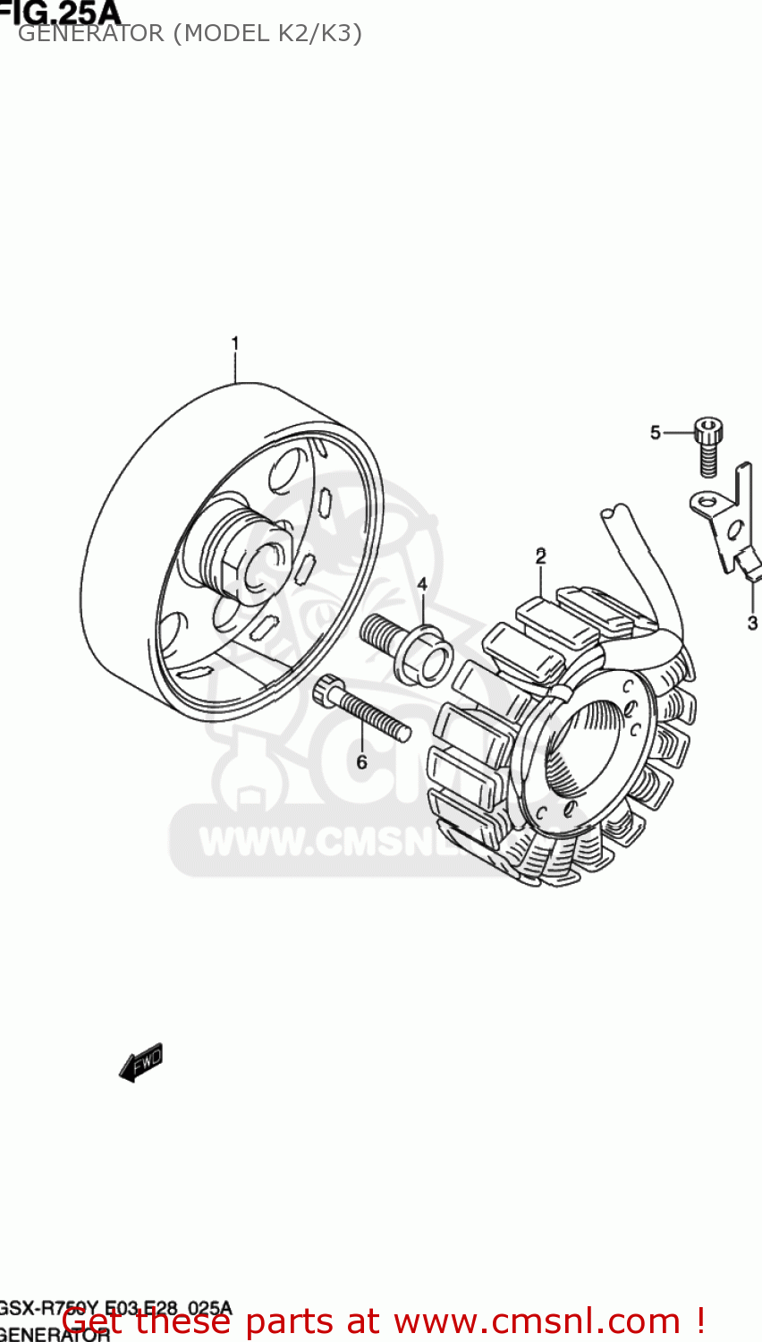 GENERATOR (MODEL K2/K3) GSXR750 2002 (K2) USA (E03)