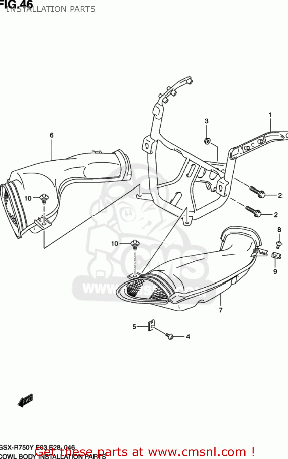 INSTALLATION PARTS GSXR750 2002 (K2) USA (E03)