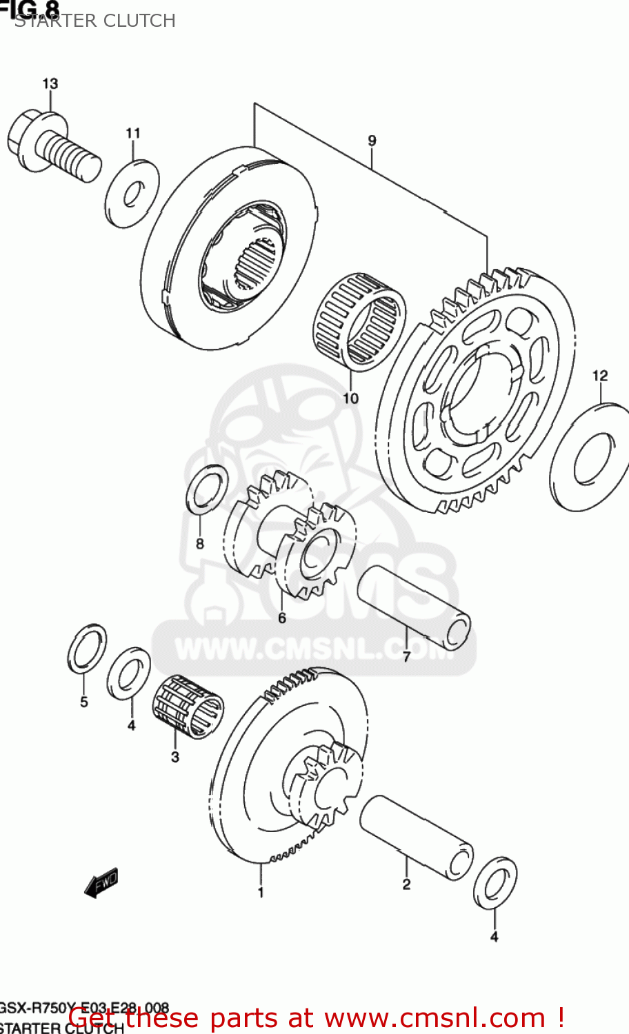 STARTER CLUTCH GSXR750 2002 (K2) USA (E03)