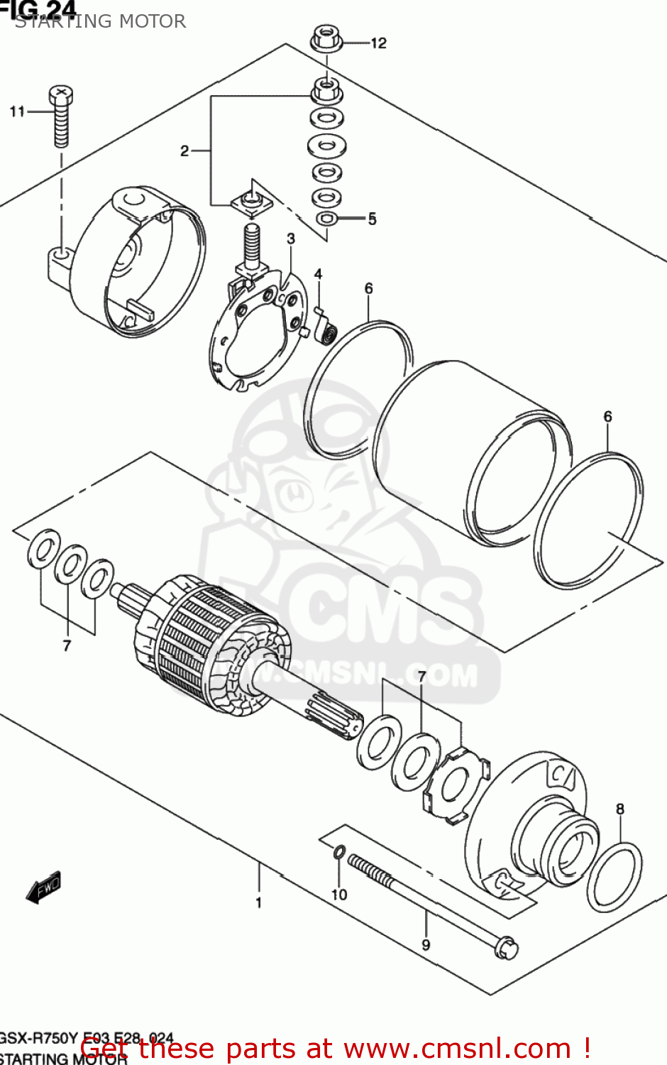 STARTING MOTOR GSXR750 2002 (K2) USA (E03)