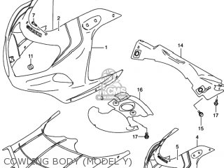 COWLING BODY (MODEL Y) - GSXR750 2002 (K2) USA (E03)