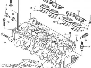 CYLINDER HEAD - GSXR750 2002 (K2) USA (E03)