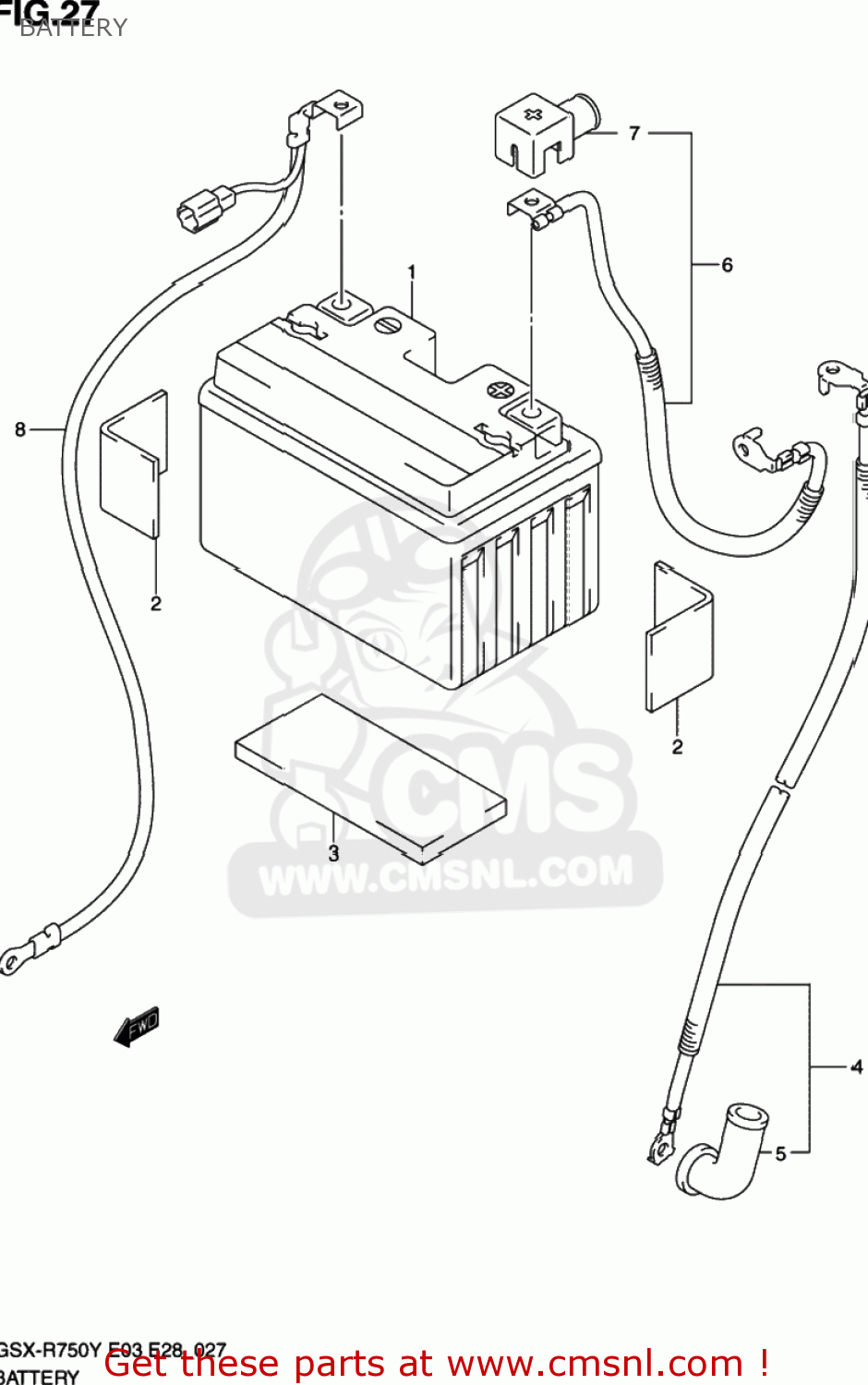 BATTERY GSXR750 2003 (K3) USA (E03)