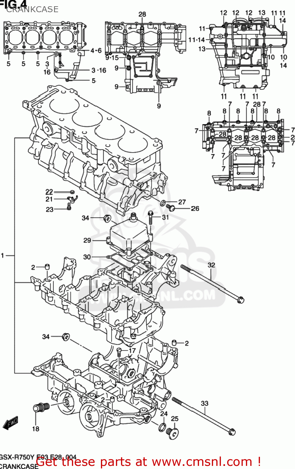 CRANKCASE GSXR750 2003 (K3) USA (E03)