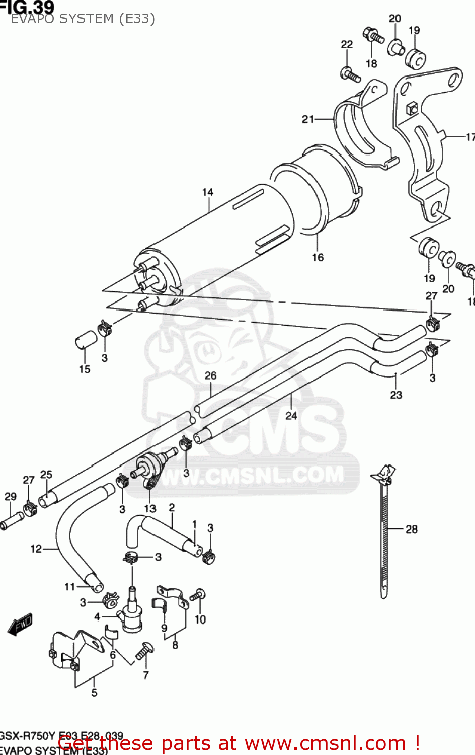 EVAPO SYSTEM (E33) GSXR750 2003 (K3) USA (E03)