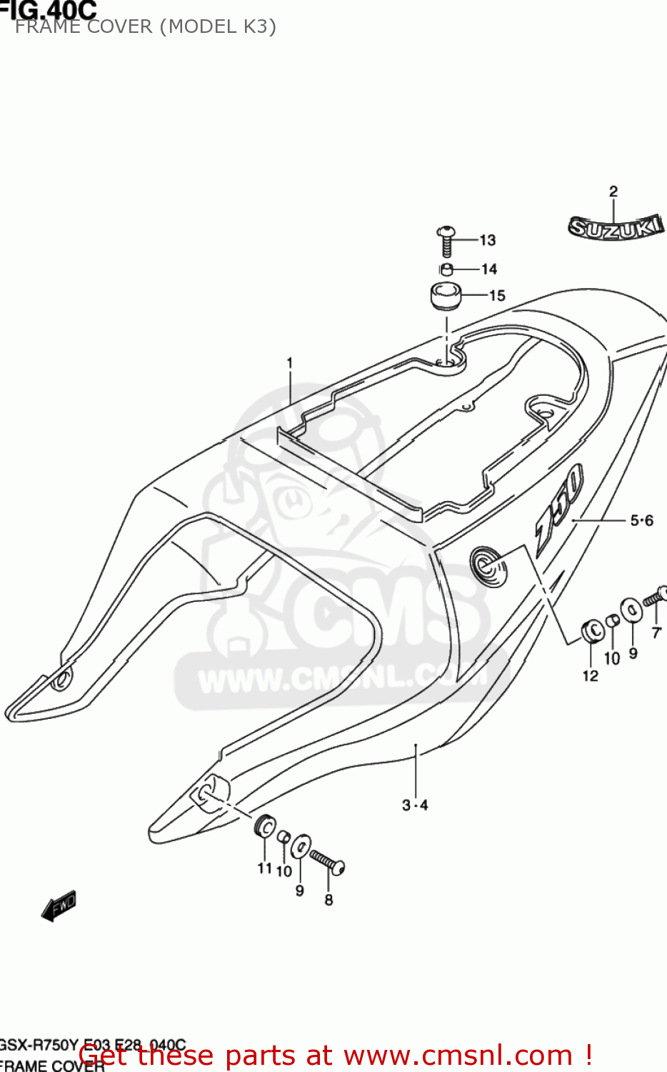 FRAME COVER (MODEL K3) GSXR750 2003 (K3) USA (E03)