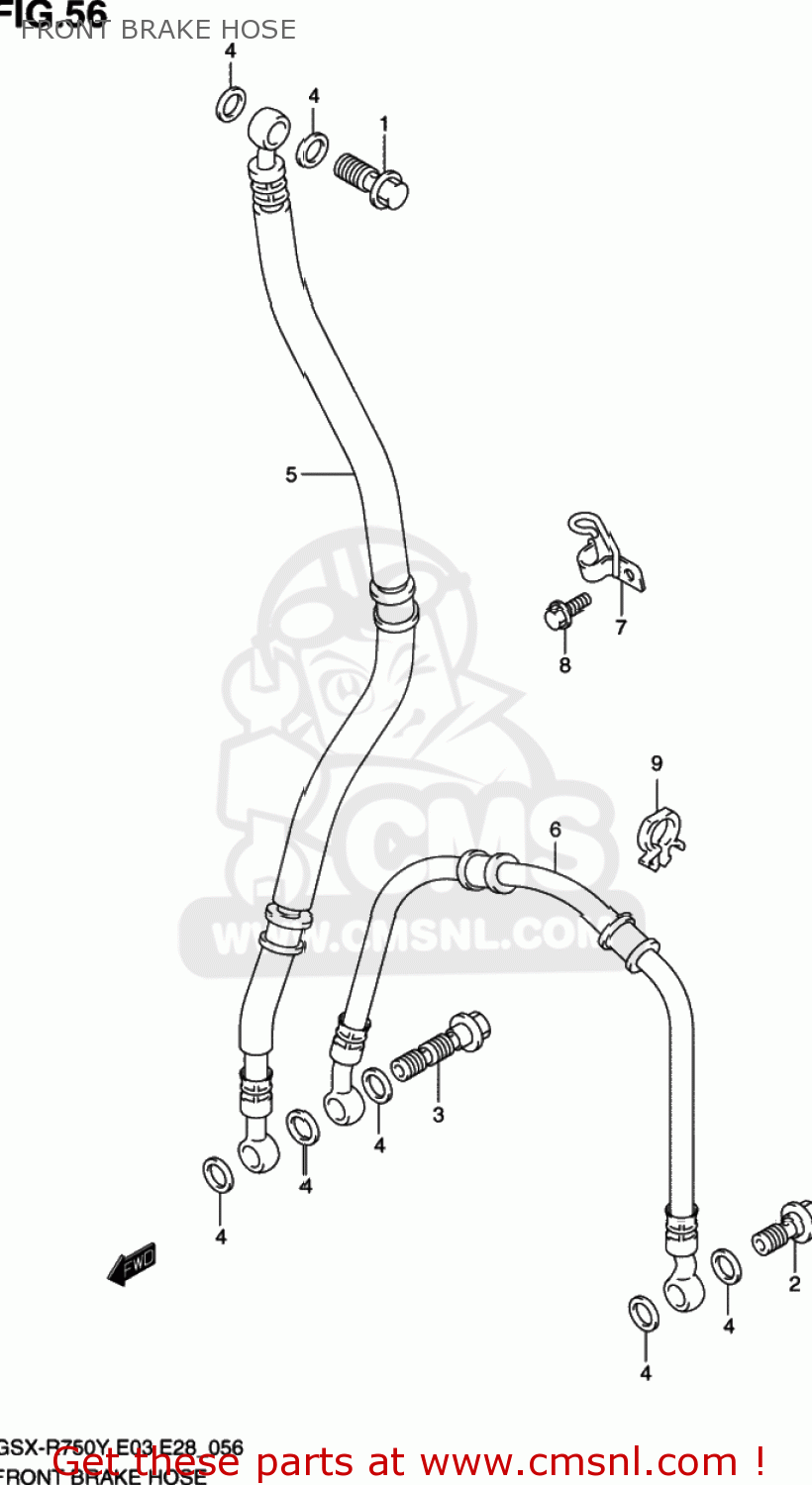 FRONT BRAKE HOSE GSXR750 2003 (K3) USA (E03)