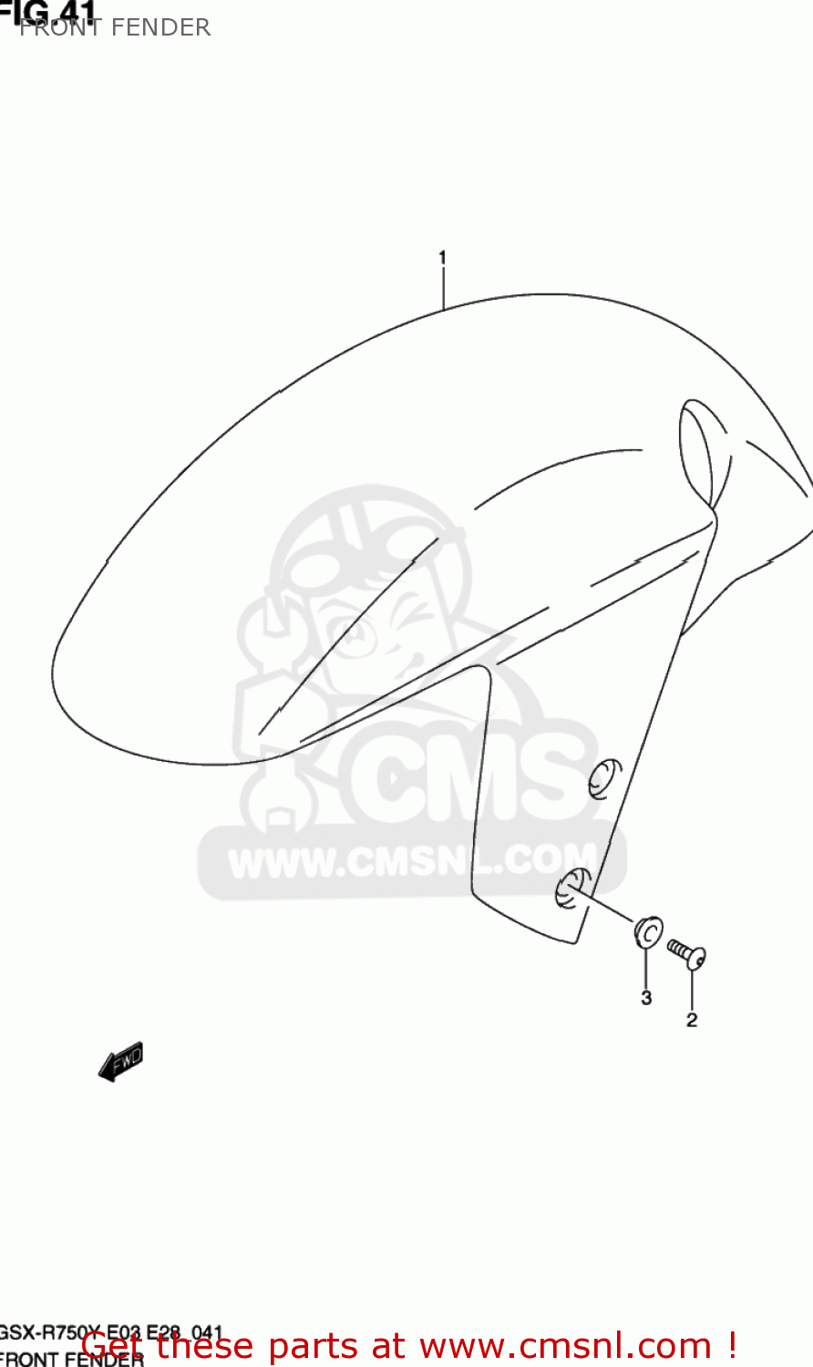 FRONT FENDER GSXR750 2003 (K3) USA (E03)