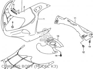 COWLING BODY (MODEL K3) - GSXR750 2003 (K3) USA (E03)
