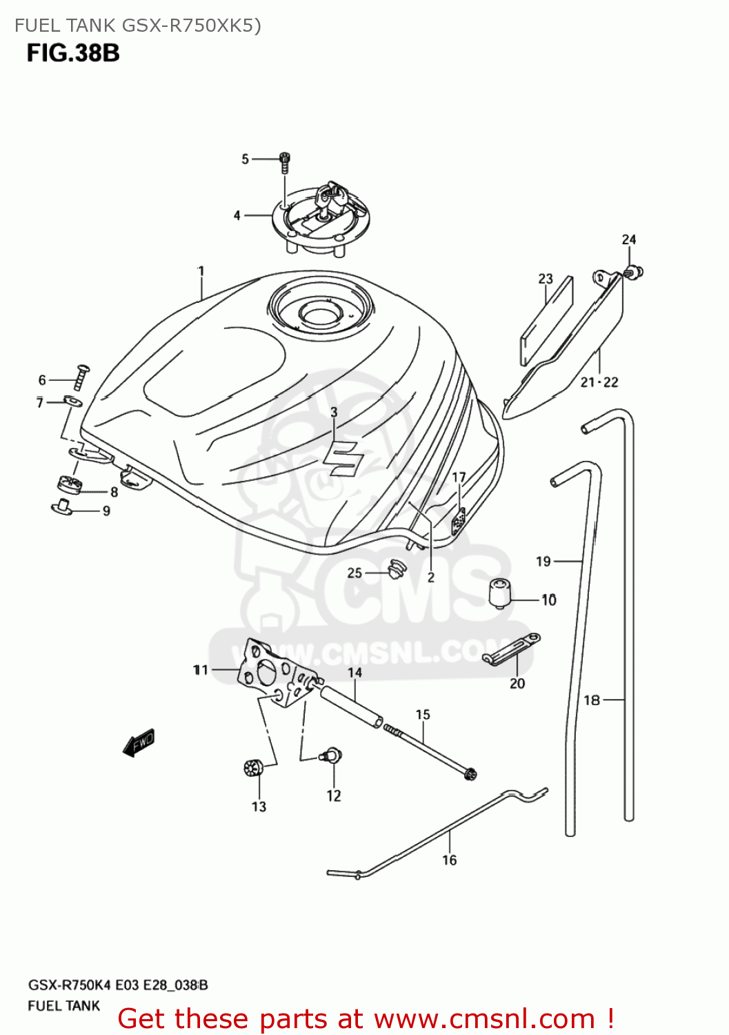 FUEL TANK GSX-R750XK5) GSXR750 2004 (K4) USA (E03)