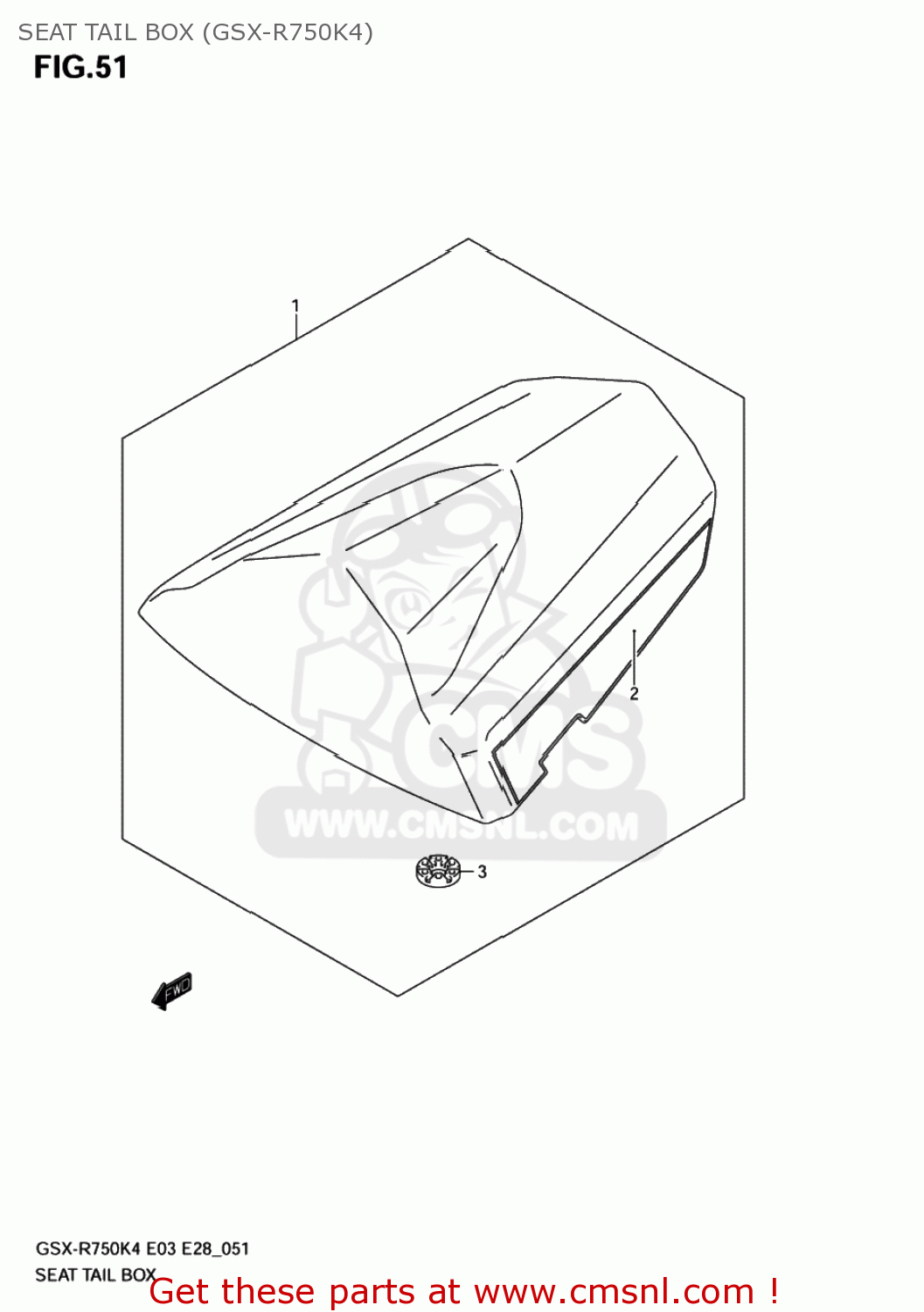 SEAT TAIL BOX (GSX-R750K4) GSXR750 2004 (K4) USA (E03)